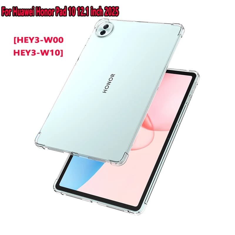 Custodia trasparente per Huawei Honor Pad 10 12.1 pollici 2025 Airbag Custodia morbida in silicone trasparente TPU HEY3-W00/HEY3-W10 12.1 "Tablet Funda