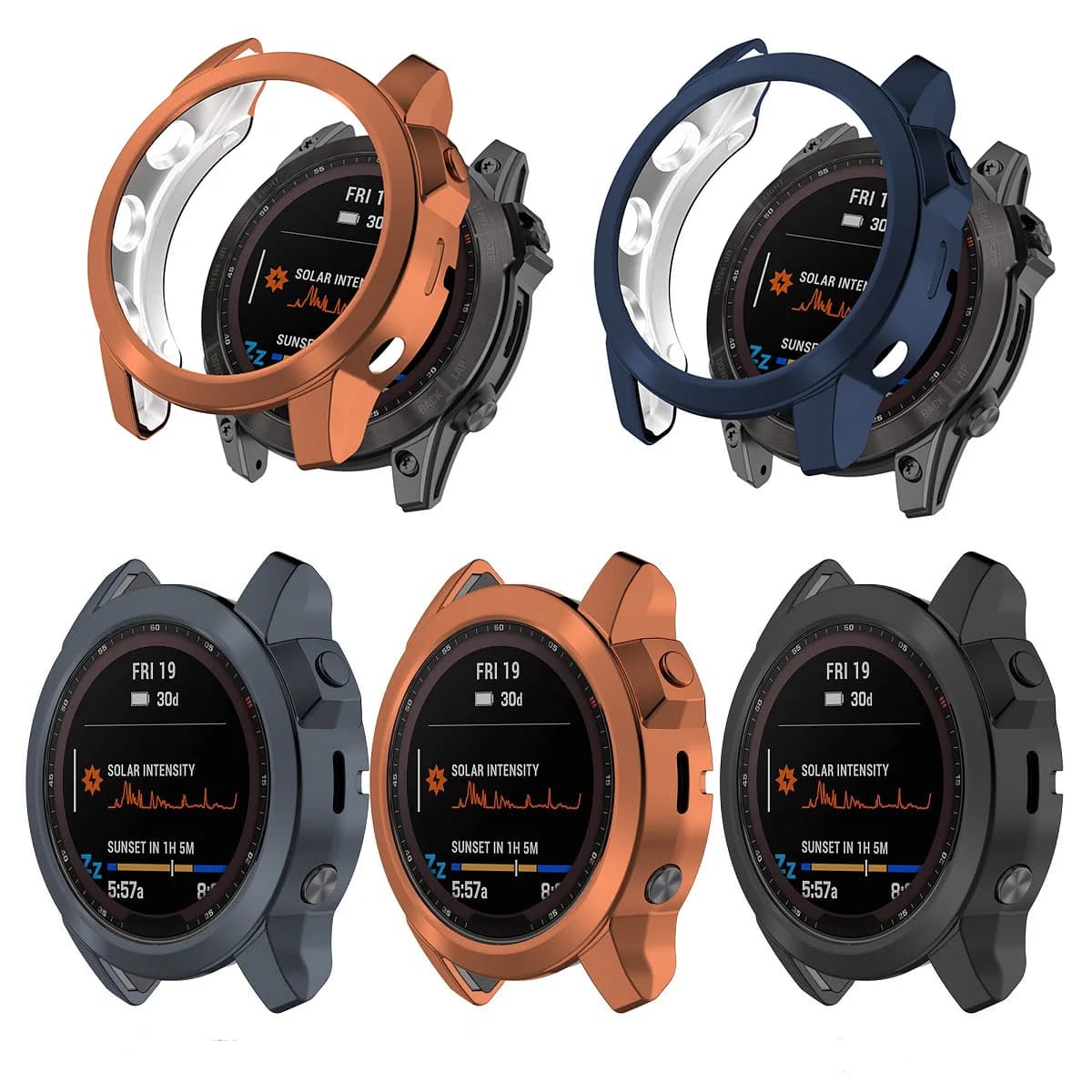 Protective case for Garmin Fenix 7 7S 7X 6 6S Sapphire Solar Smart Watch Transparent Colorful Protection Soft TPU Cover