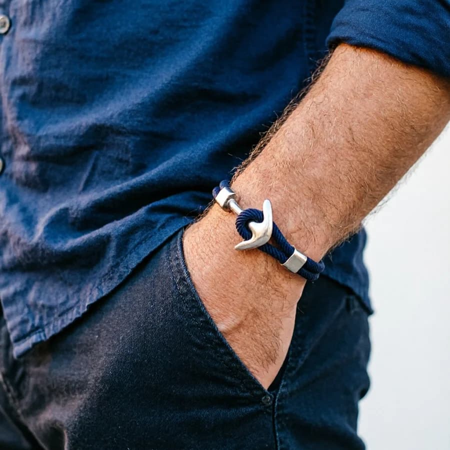 Bracciale con ancoraggio nautico di moda da uomo Grado A 4mm Corda da surf Braclet Outdoor Cool Biker Accessori Pulseria Hombre Yoga Braslet