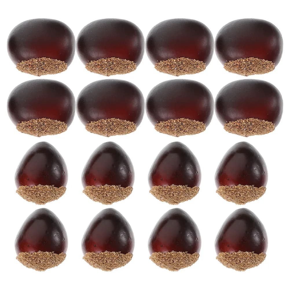 30Pcs Lifelike Fake Chestnut Decor Dried Fruit for Room Decor Aesthetic Theme Party Table Decoration Photography Prop