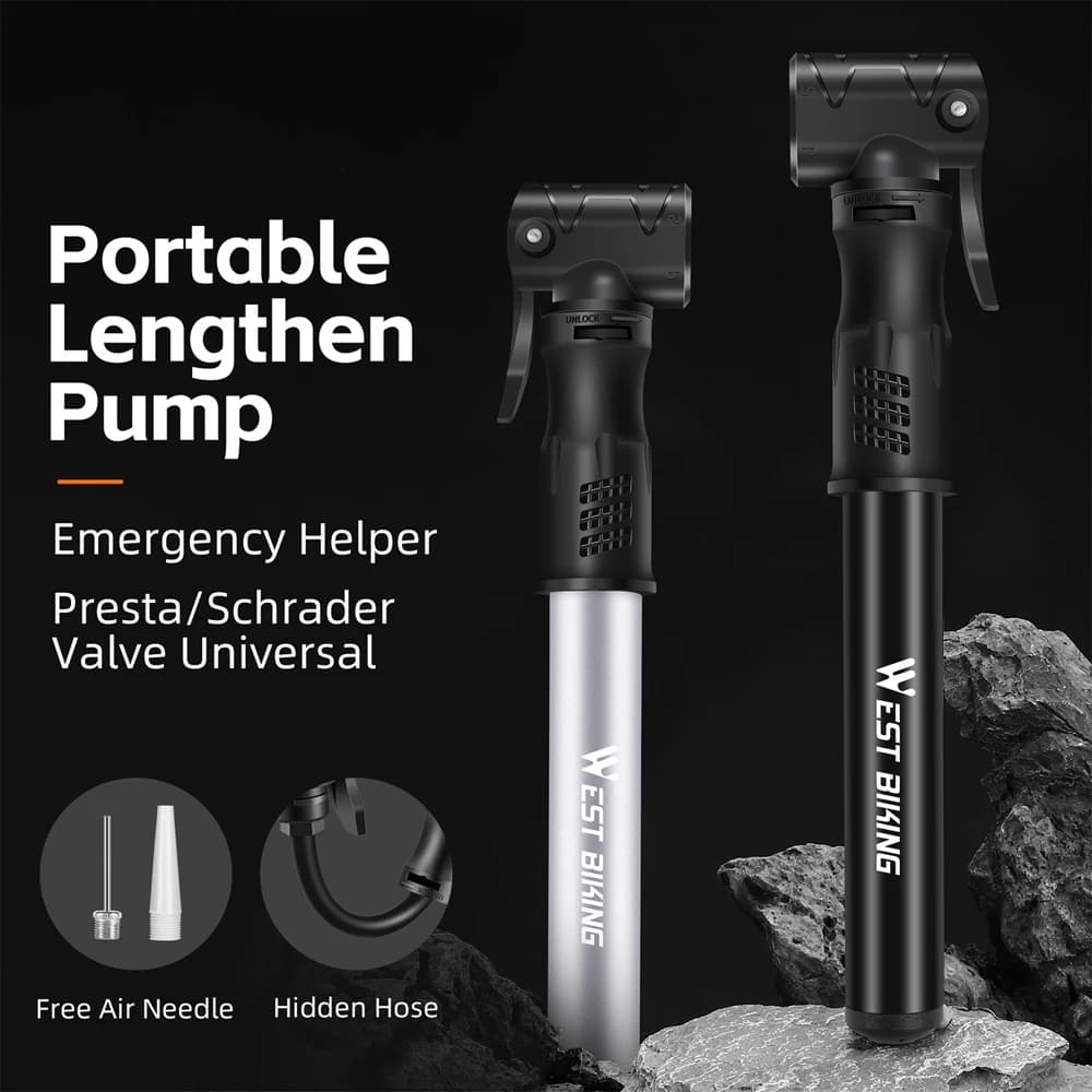 Accessorio per Bicicletta, Mini Pompa a Pedale 100PSI, Gonfiatore Portatile per Mountain Bike, Gonfiatore per Palloni da Basket, Pompa Manuale