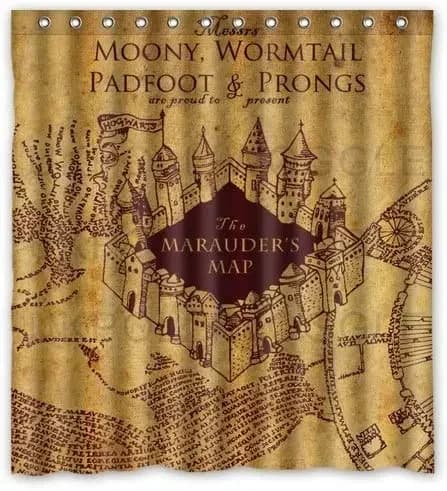 Jennifer Waterproof Decorative Marauder's Map Harry Shower Curtain