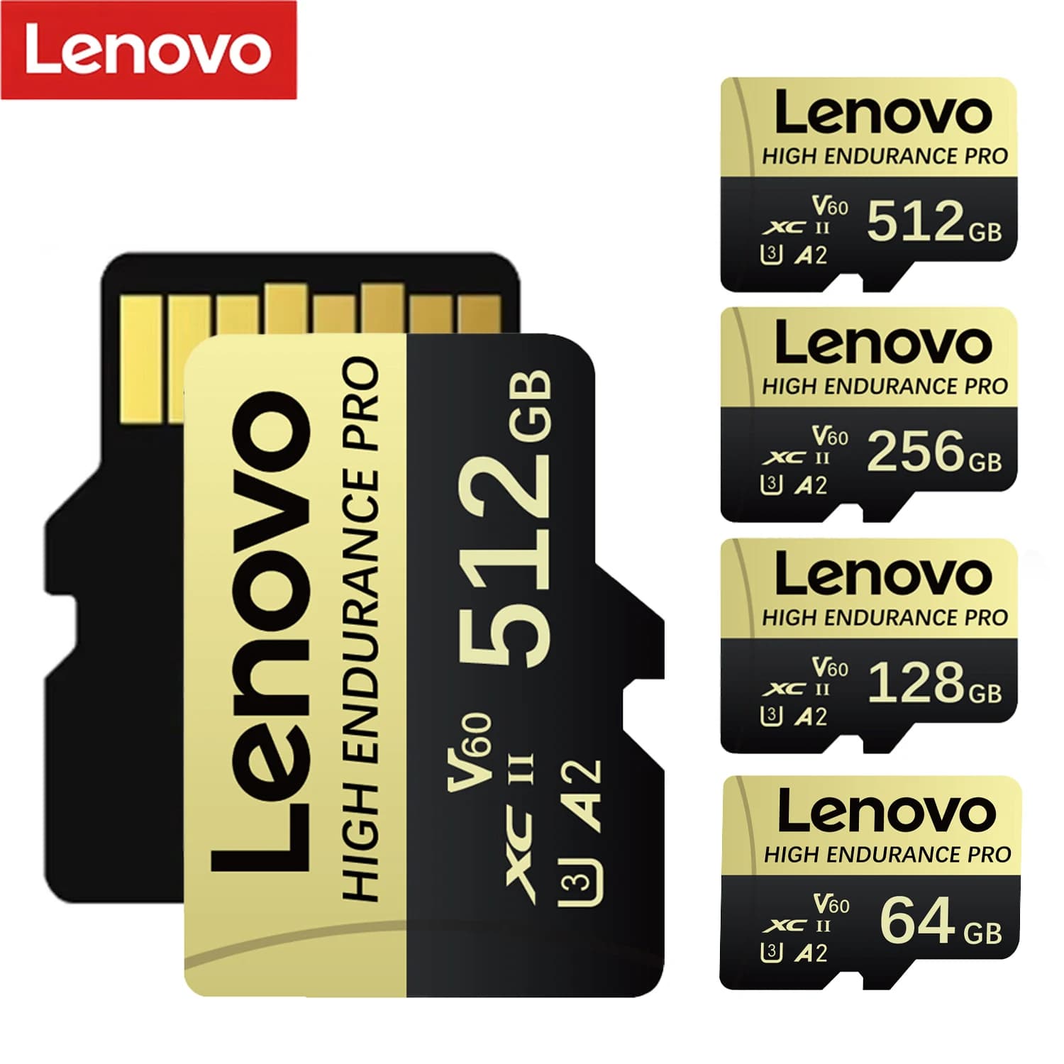 Lenovo SD Card Real Capacity Memory Card Class10 U3 V60 High Speed 4K Full HD Video Micro SD Card Multiple Sizes For Camera
