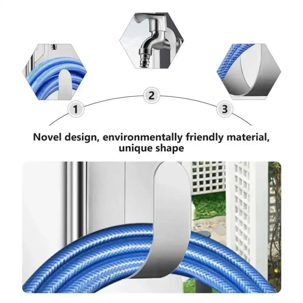 Supporto per tubo da giardino in acciaio inossidabile Gancio per tubo sospeso resistente Robusto entro 30 m Rack di stoccaggio per tubo per giardino domestico
