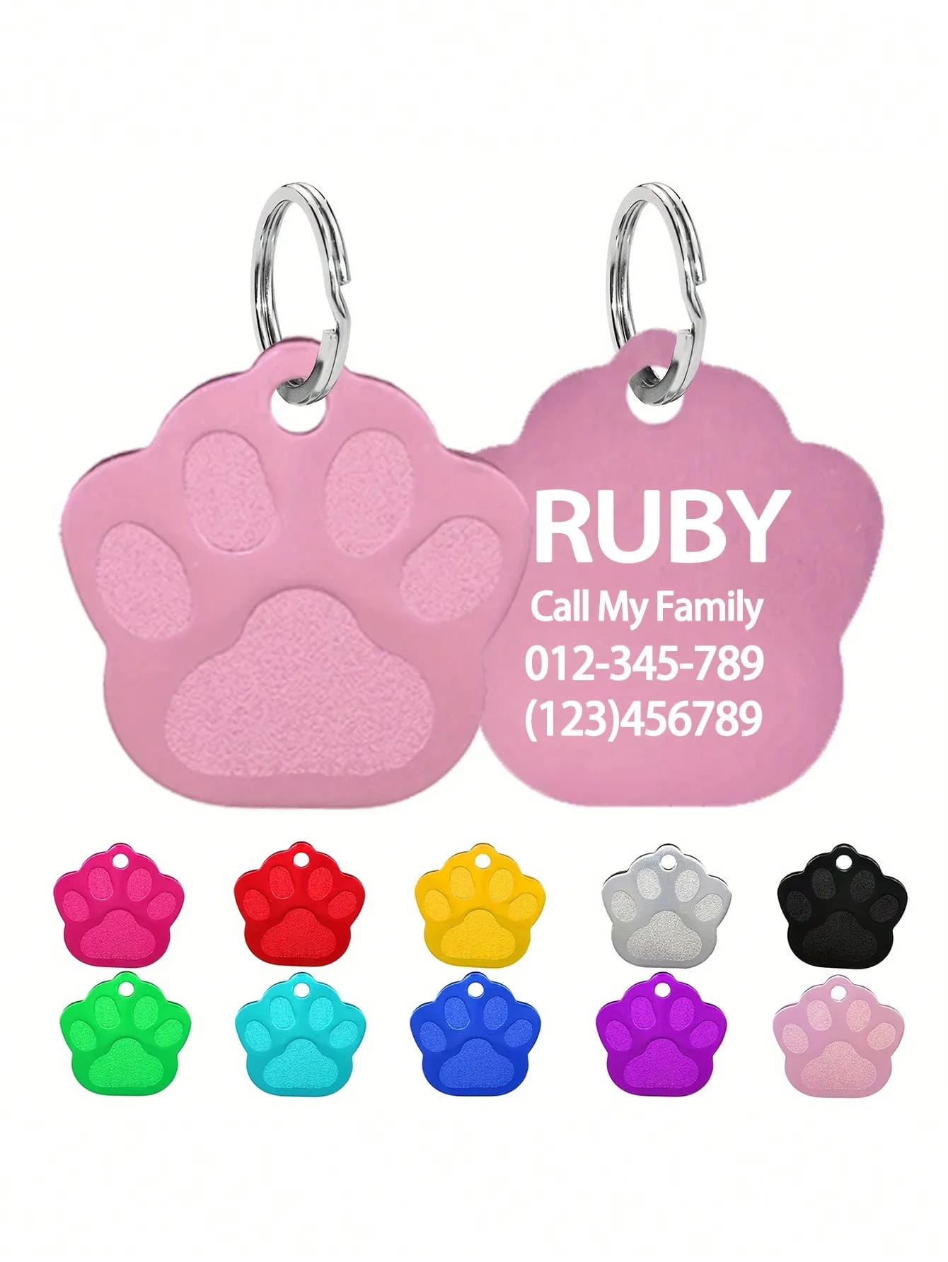 Etichette identificative per gatti con zampa personalizzata Etichetta identificativa per animali domestici personalizzata per targhette per gatti Etichette identificative per gatti personalizzate per incisione laser di cani di piccola taglia