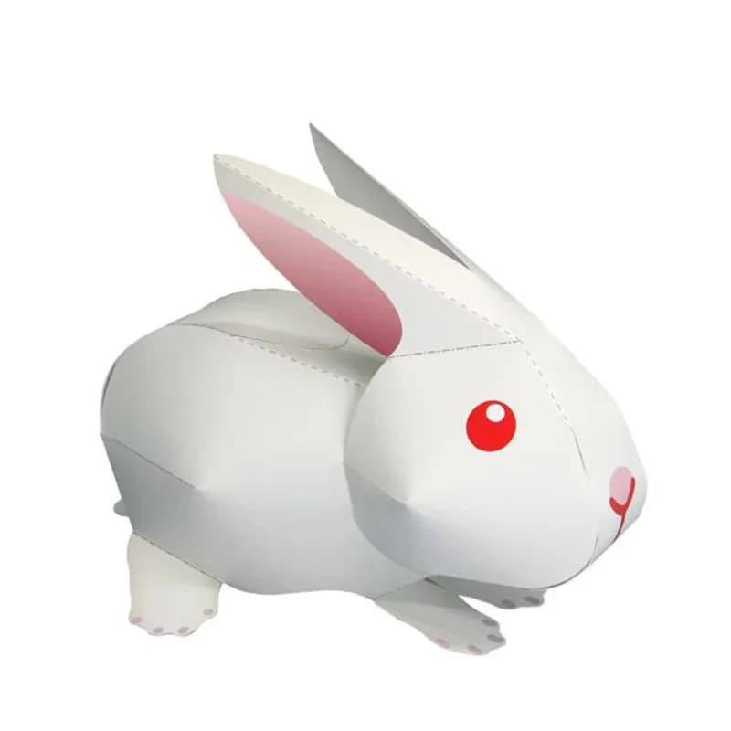 Little White Rabbit Handmade Origami Art Folding Mini Cute 3D Paper Model Papercraft Animal DIY Kids Adult Craft Toys QD-058