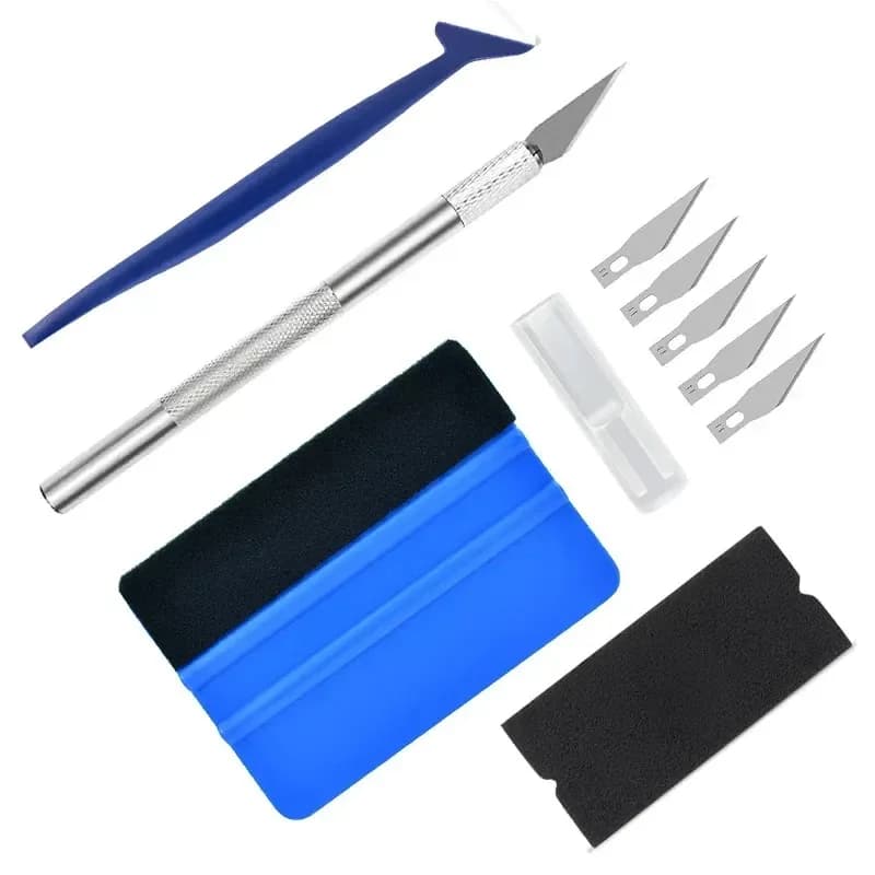 Professional Car Wrap Tool Kit 10-Piece - Vinyl & Window Tint Tools w/Squeegee Felt Edge Trimmer & Wrap Sticks for Auto Wrapping
