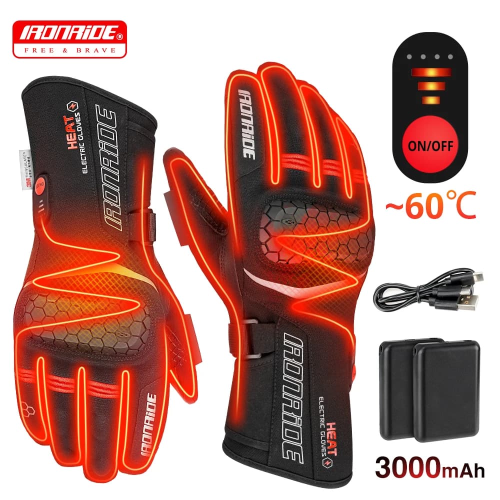 Guanti riscaldati per moto impermeabili DUHAN Guanti riscaldanti per motocross elettrici USB Guanti riscaldati antivento Protezione invernale per moto