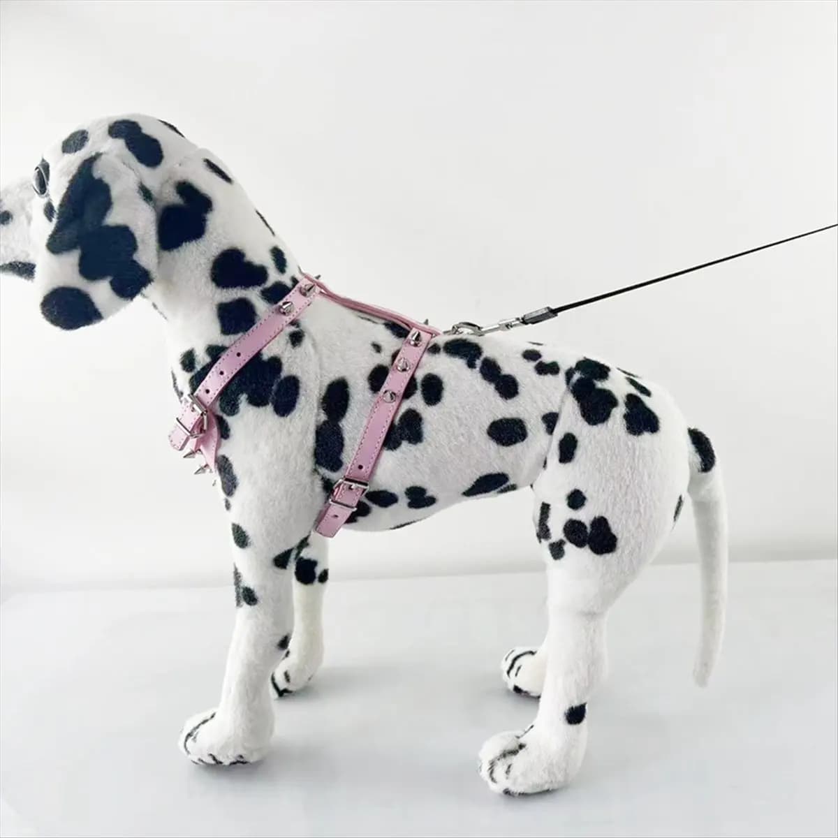 ABDD HOT Spiked Studded Leather Puppy Dog Harness Vest for Small Breeds Pink