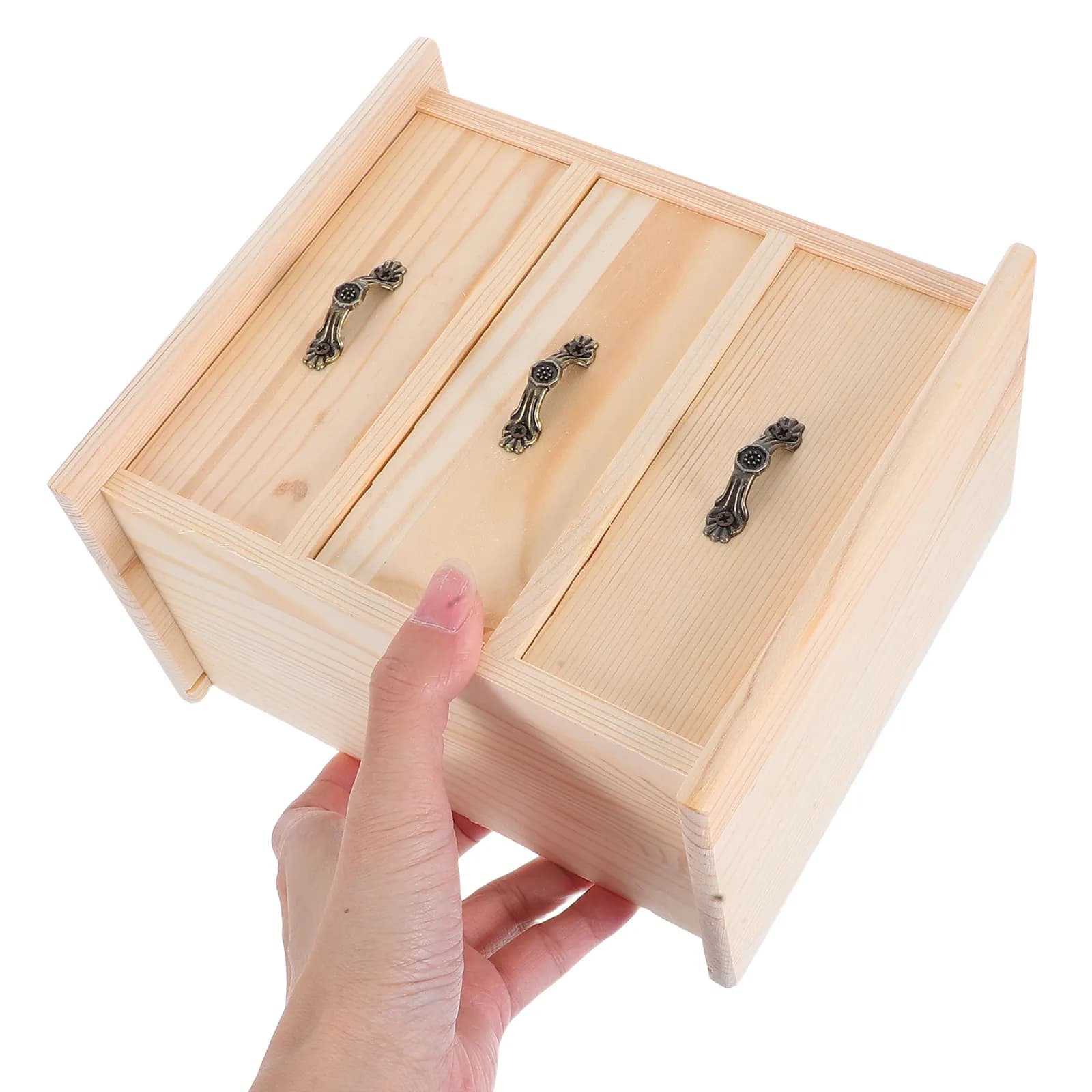 Organizer da Scrivania in Legno a Tre Livelli con Cassetti Integrati per Ufficio, Gioielli e Piccoli Oggetti, Moderno ed Elegante, Salvaspazio