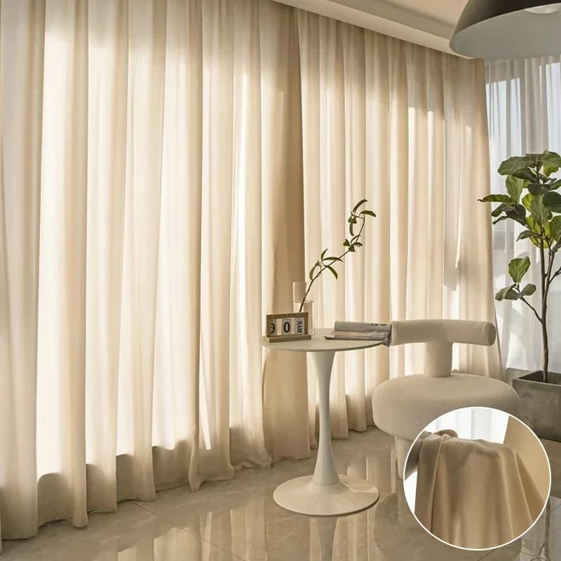 Tende Semi-Trasparenti per Soggiorno, Tende Velate per Porte e Finestre, Drappeggi Morbidi, Rideaux Voilage, Decorazione per Salone, Gardinen Texturizzati