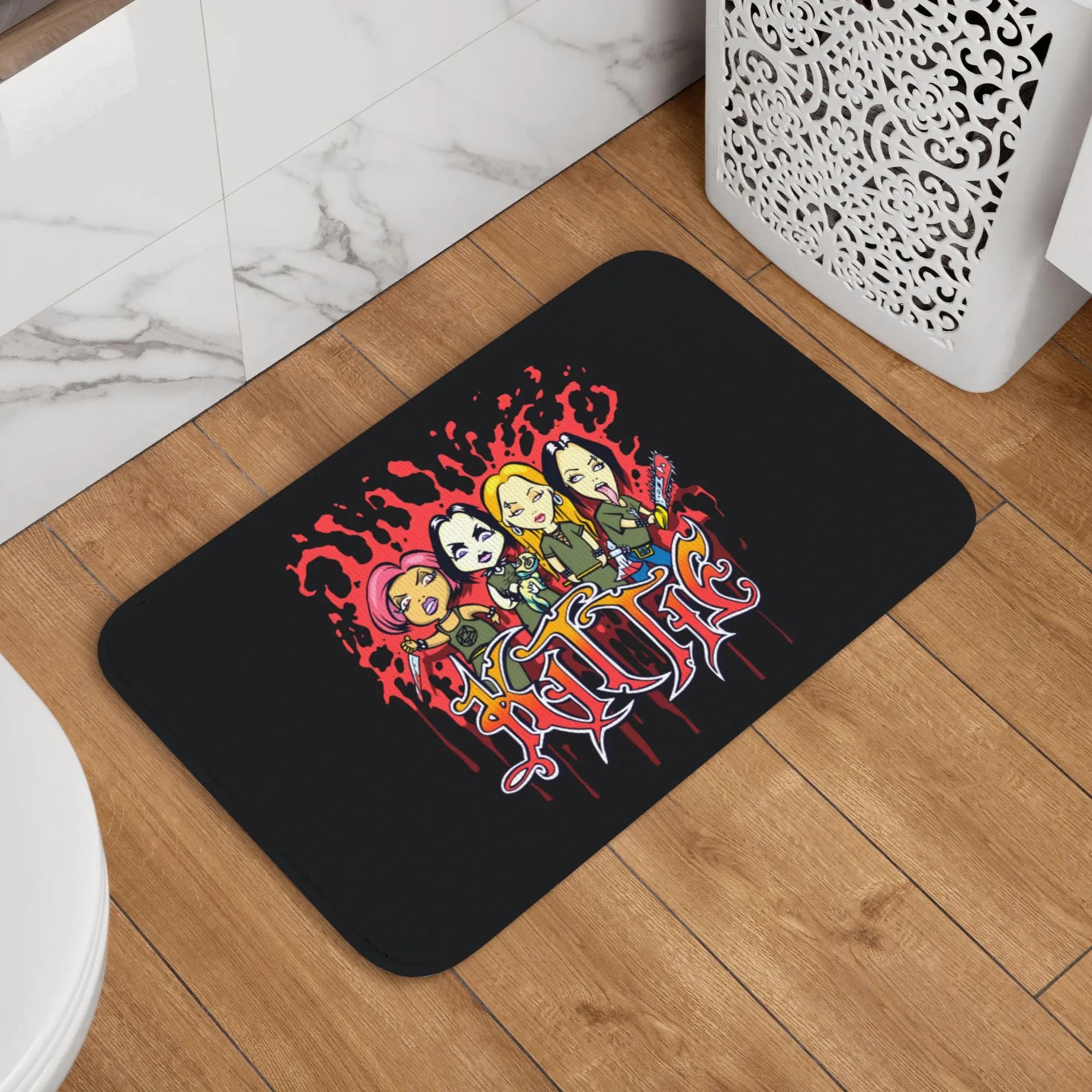 Tappetino personalizzato per banda canadese di heavy metal Kittie, antiscivolo, per cucina, bagno, camera da letto, balcone, pavimento, porta, ingresso