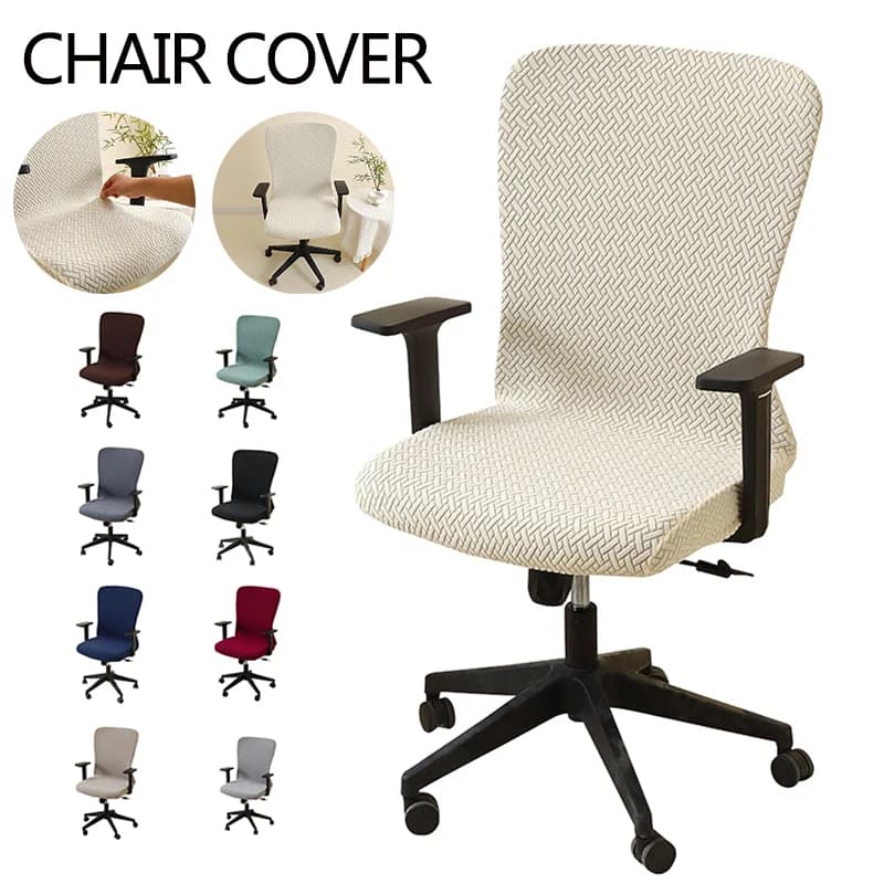1PC Colore Solido Poltrona Da Ufficio Coperture Jacquard Sedia Del Computer Fodere Rotante Sedile Da Gioco Caso Fonda Silla Escritorio