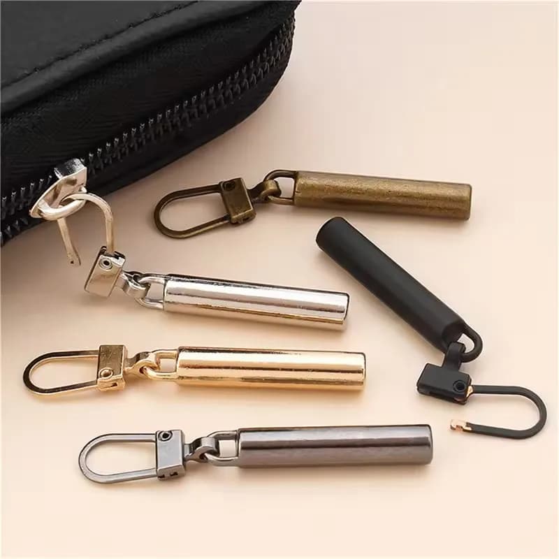 1/5/10/20pcs Cylinder Detachable Metal Zipper Pulls Head Repair Kits Small For Luggage Purse Clothes DIY Sewing Craft Available
