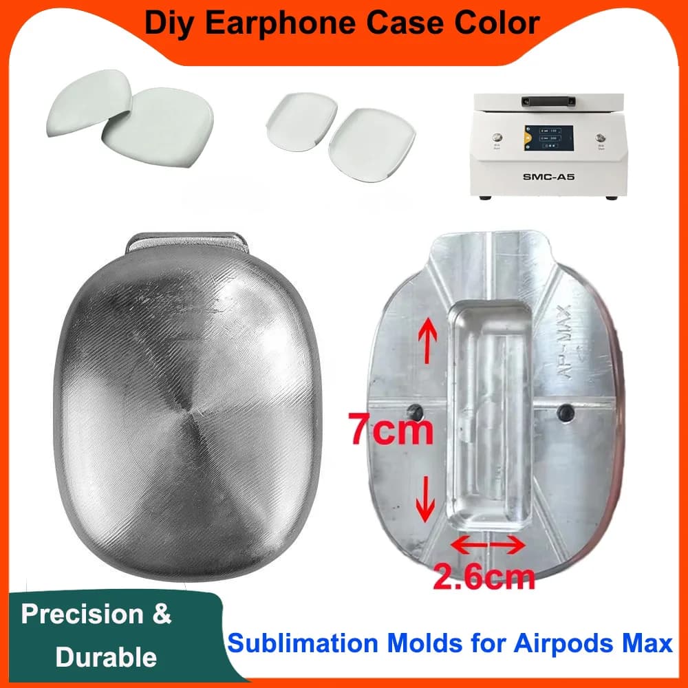 HTVRONT 2 Sets Sublimation Blank Cases for Airpods Max Headphone Protectors Heat Press Machine Use DIY Printing Coated Covers