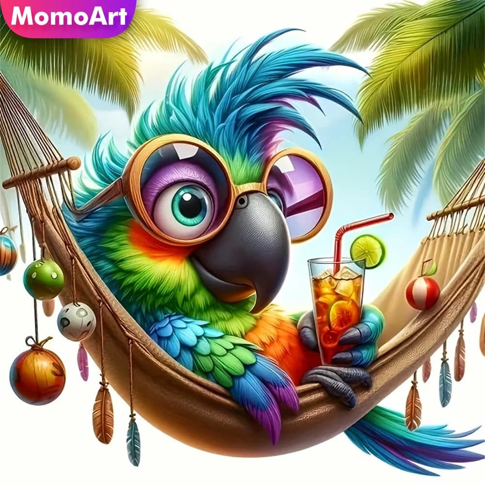 Momoart Full Square Diamond Mosaic Animal Acrylic Craft Supplies Painting Bird Embroidery Picture Of Rhinestones Decor For Home