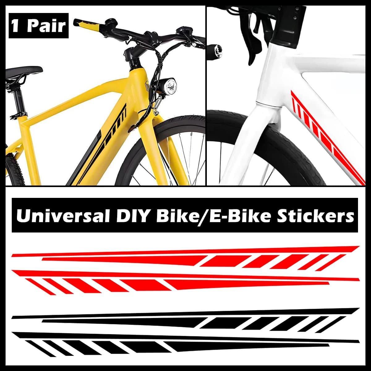 1 paio universale fai da te bici e-bike adesivi telaio corpo bicicletta strada MTB bici scooter moto riflettente decalcomania in vinile accessori
