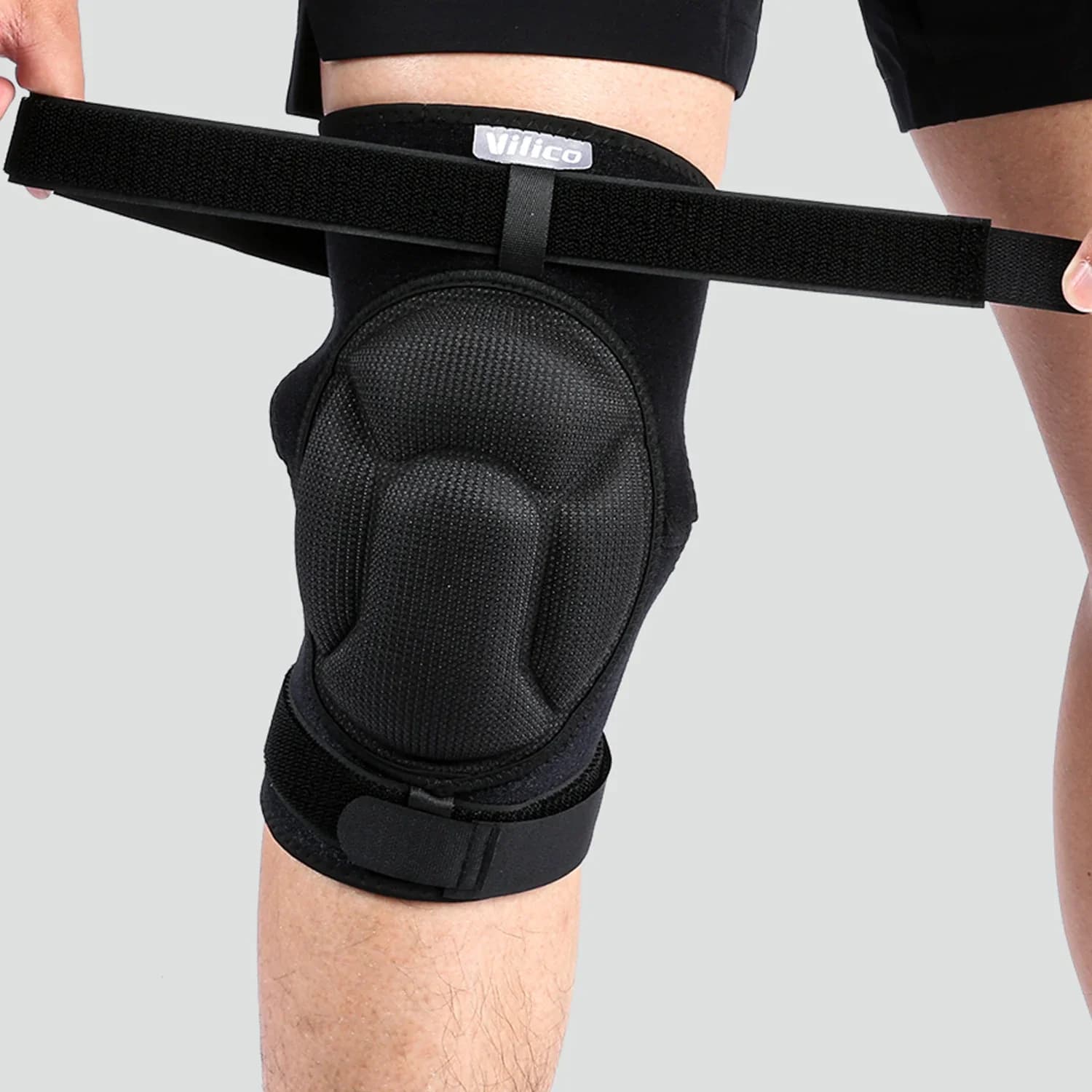 Protezione della cinghia di pressione Ginocchiere ispessimento sportivo Pallavolo Sport estremi Ginocchiera Supporto per tutore Ginocchio elastico anticollisione