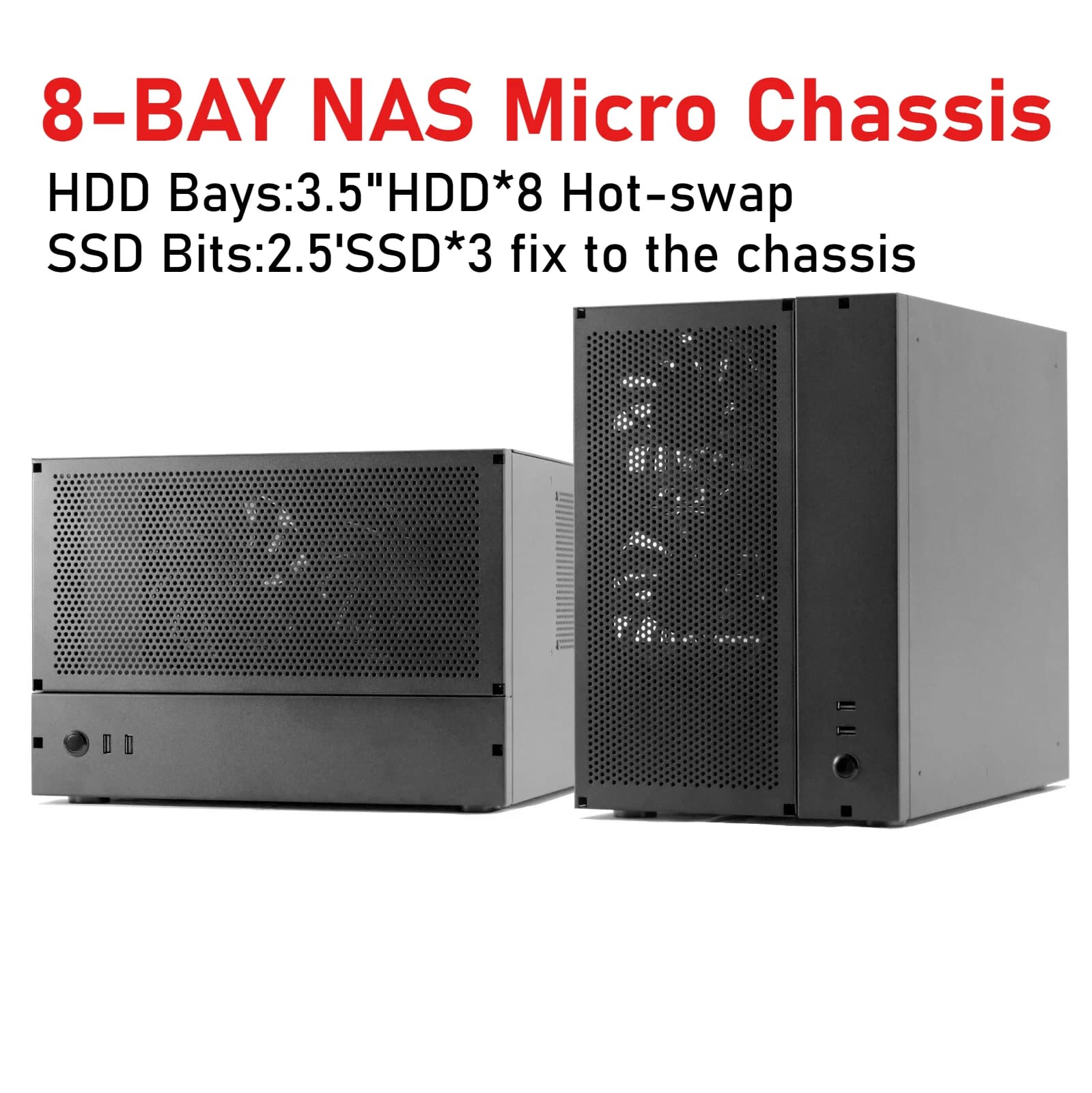 Chassis NAS L8 8+3 Bay, 8*3.5\" HDD+3*2.55\" SSD, per Centro Video Domestico, Archiviazione di Rete Ed Corporation