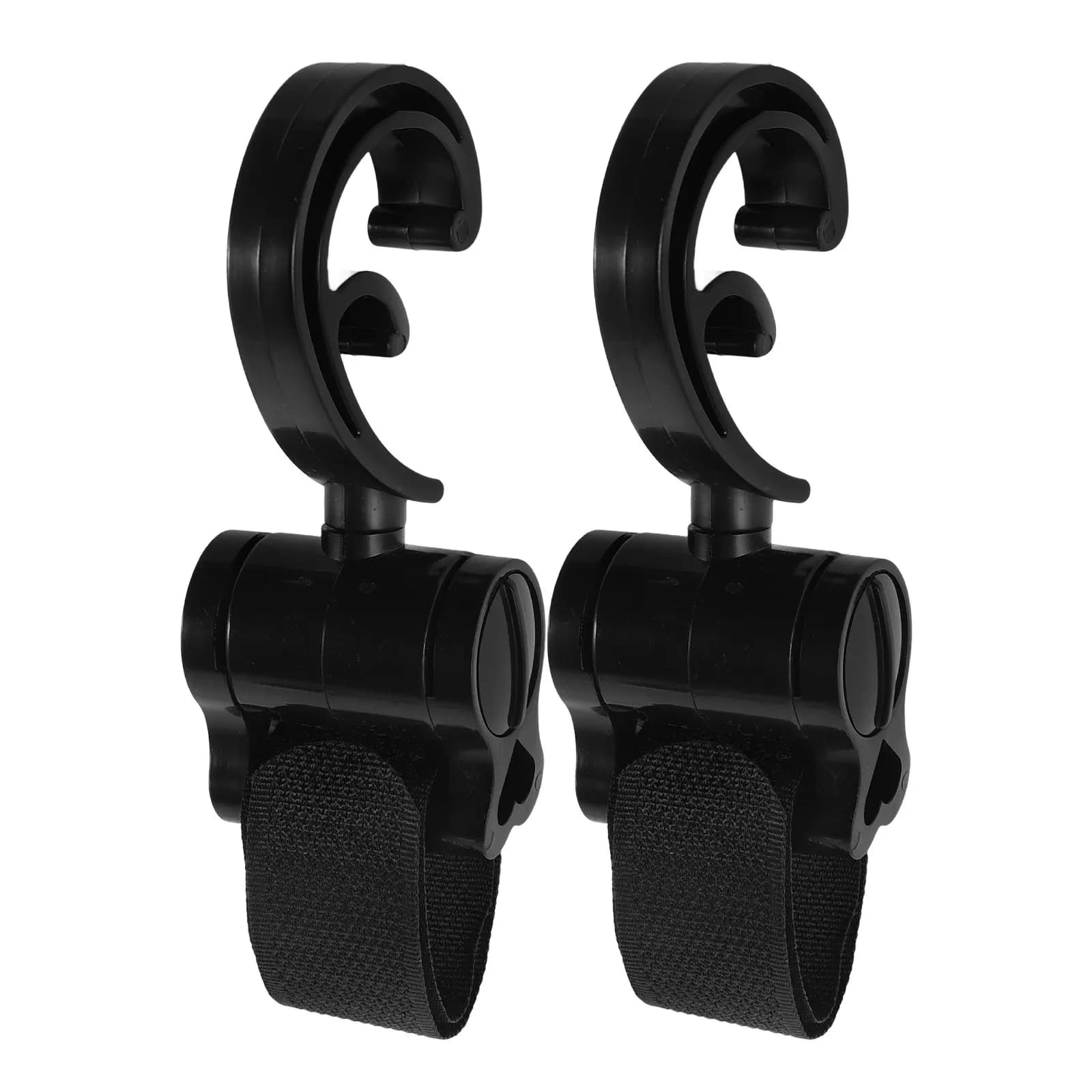 2 Pezzi Ganci Appendiabiti per Passeggino, Clip per Passeggino con Design Semi-Chiuso, Porta Pannolini, Borsa, Sacchetto della Spesa Girevole