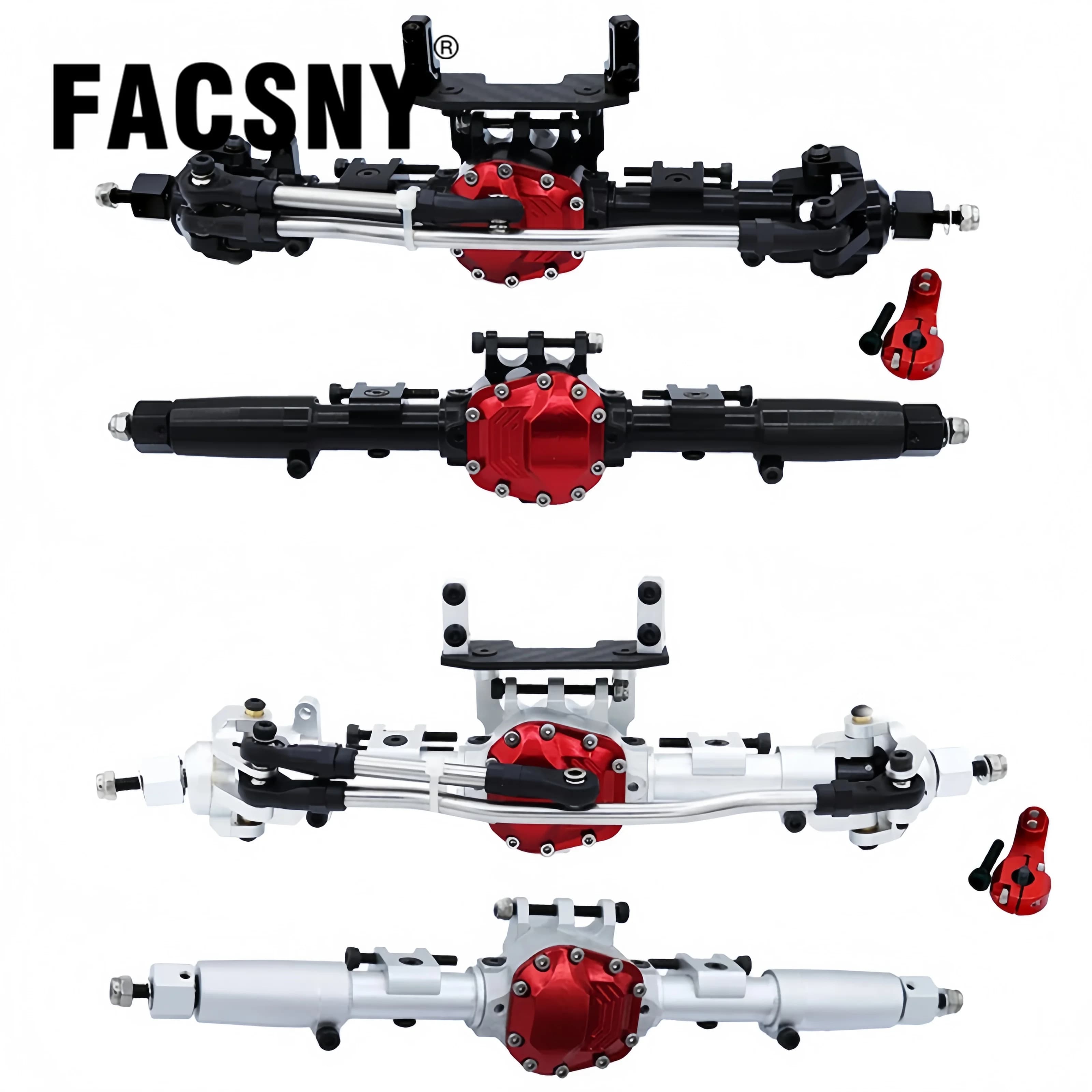 CNC Aluminum Alloy Front Rear Axle Set for 1/10 RC Crawler Axial AR44 SCX10 II 90047 90046 AX90060 Builders Kit Upgrade Parts