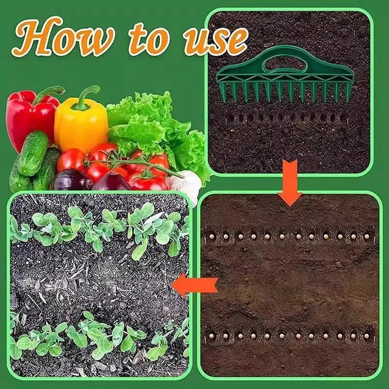 Seminatrice Manuale e Spargiseme, Perforatore per Terreno per Giardinaggio di Precisione, Piantumazione Domestica di Semi di Verdure e Fiori in Giardino