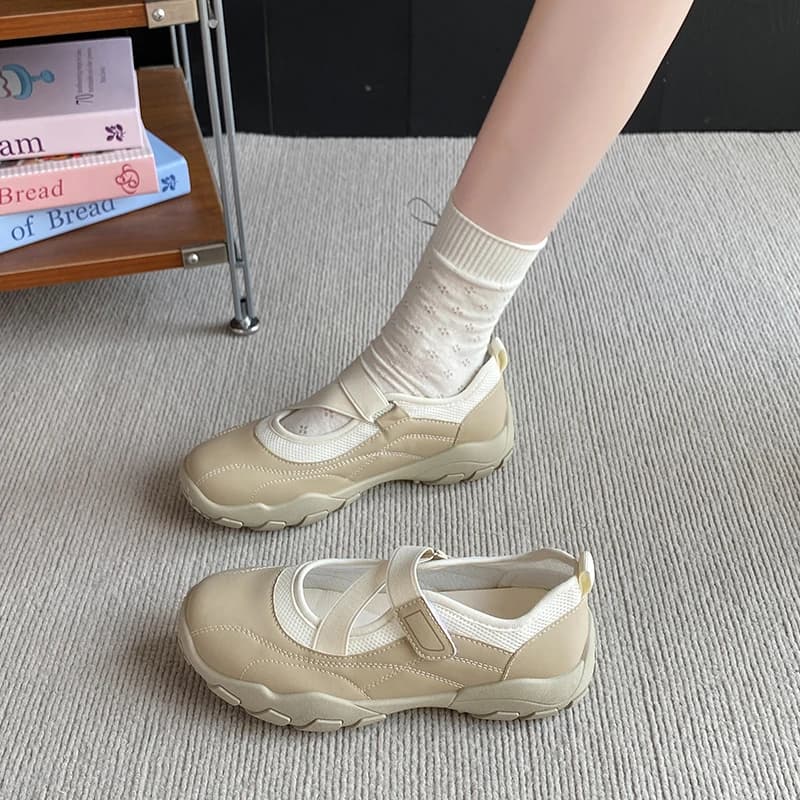Thick-soled Round-toe Low-cut Multi-color Waterproof Platform Versatile Comfortable Anti-slip Breathable Women's Single Shoes