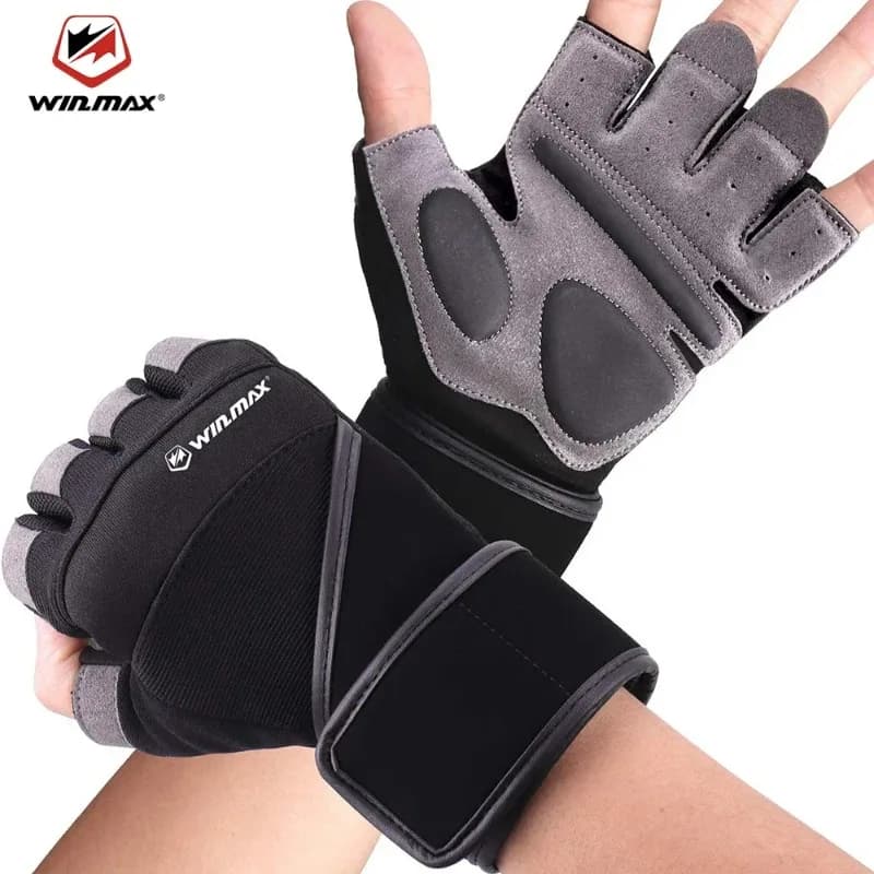 WIinmax Half Finger Fitness Gloves Palm Protect Non-Slip Weightlifting Dumbbell Horizontal Bar Training Gloves Gym Equipment