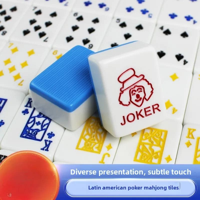 Set da Gioco Mahjong Rummy di Singapore e Malesia per Uso Domestico con Tessere Tradizionali