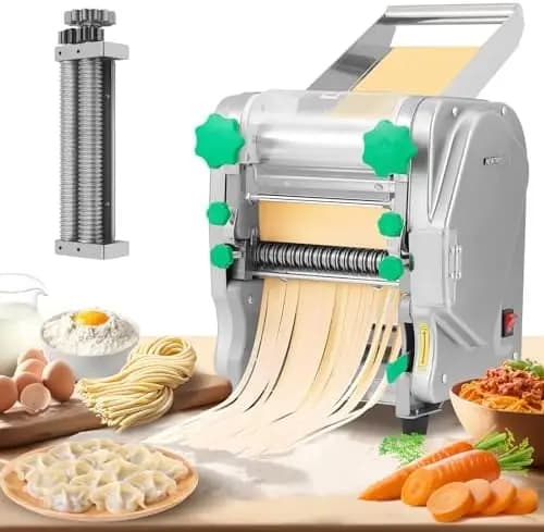 Macchina Elettrica per Pasta NEWTRY 110V - Lame Regolabili da 2/6mm e 2.5mm per Fettuccine, Macchina per Pasta e Noodle