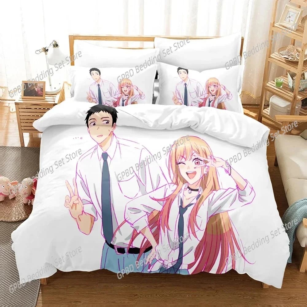 Set biancheria da letto Anime My Dress Up Darling Set biancheria da letto singolo doppio matrimoniale Queen King Cal King Size