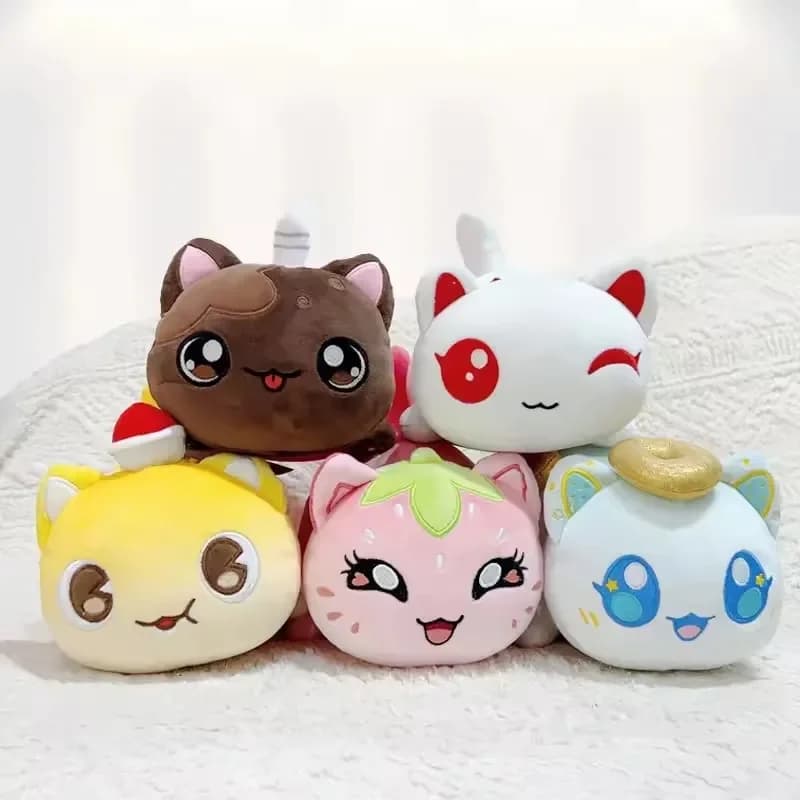 Nuovo Aphmau Peluche Meemeows Cibo Gatto Peluche Giocattolo Carino Cola Patatine Fritte Ciambella Gatto Peluche Bambole di Pezza Cuscino Per Dormire Regalo Di Natale