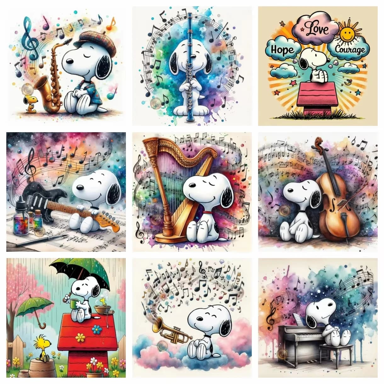 Nuovo Kit Fai da Te 2026 per Pittura Diamante a Tema Snoopy Cartone Animato, Ricamo a Punto Croce Completo, Mosaico, Decorazione Casa, Regalo
