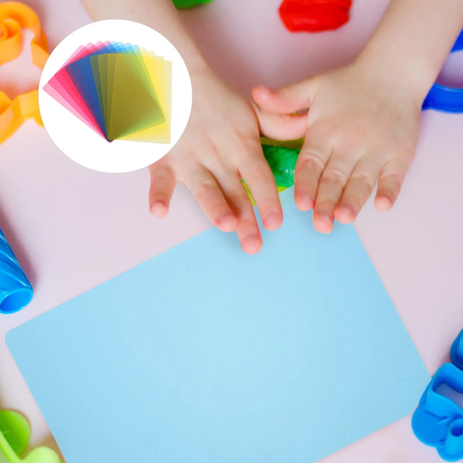 Set di 12 Tappetini in Argilla per Bambini, Antiaderenti, per Tavolo da Gioco, Leggeri e Portatili, per Arte e Artigianato, Tappetino Sensoriale