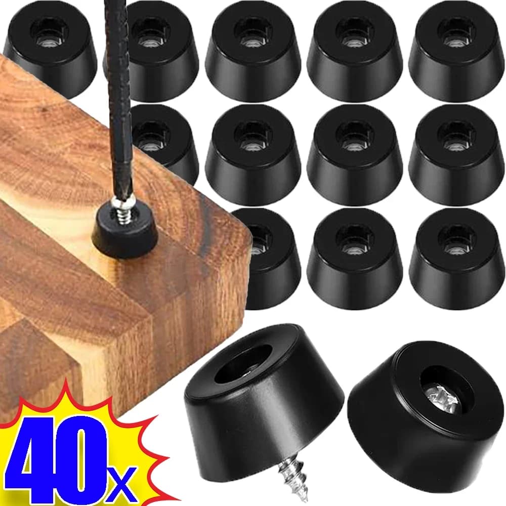 8/40PCS Gambe per mobili in gomma Cuscinetti per tavoli rotondi neri Protezioni per pavimenti antiscivolo per tavoli Sedie Guarnizioni per mobili