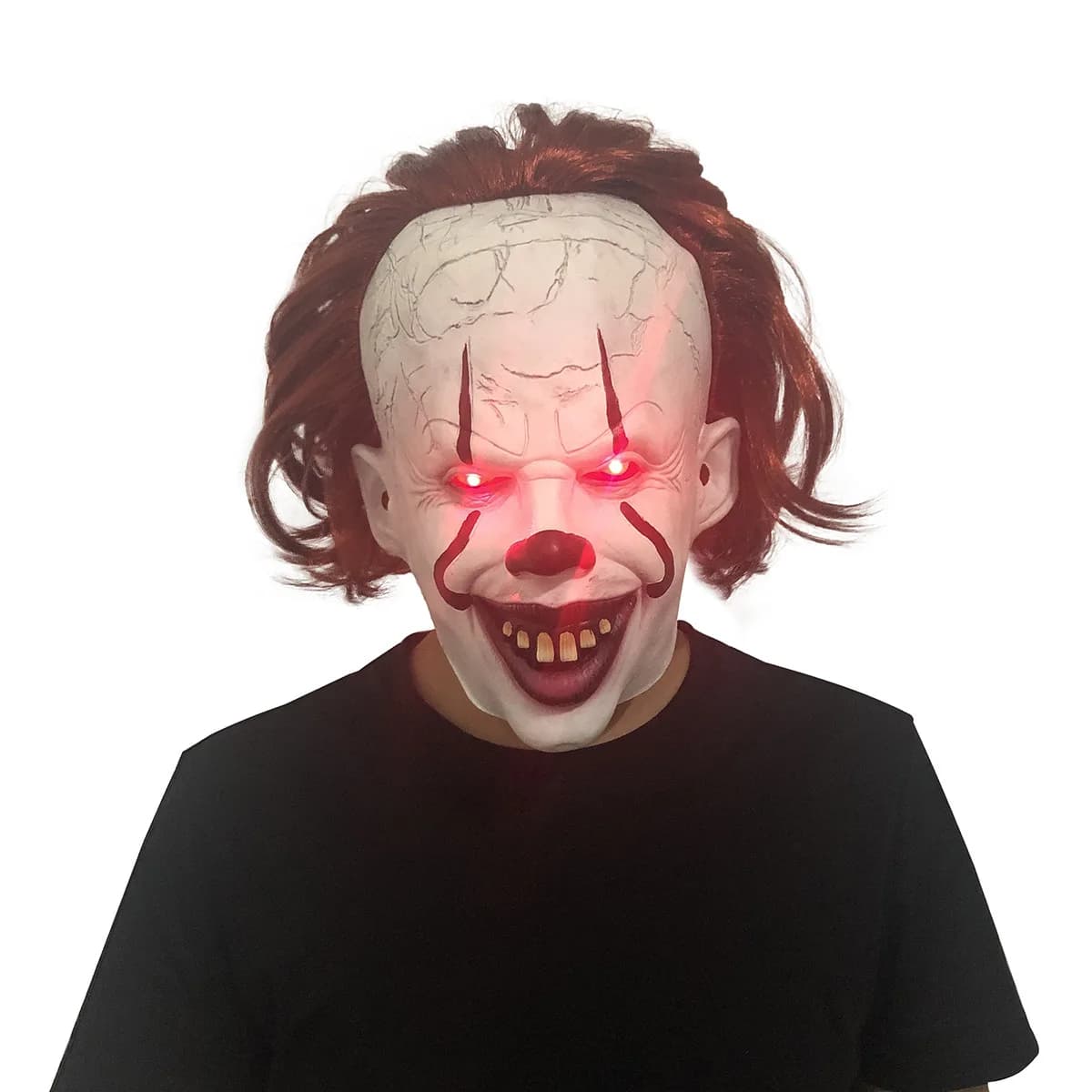 Maschera di Halloween Luminescente Stephen King's It Maschera Pennywise Horror Clown Joker Maschera Maschera da clown Puntelli per costumi cosplay di Halloween