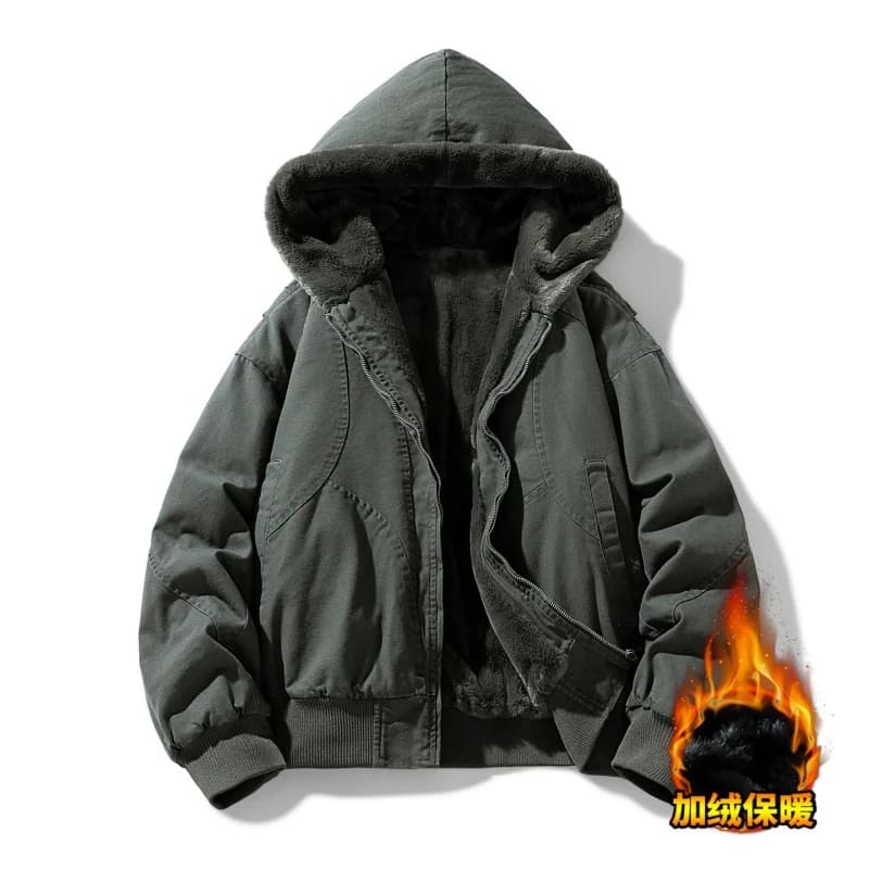 Giacca militare da uomo nuova Parka Giacca cargo da uomo invernale Cappotto da esterno Cappotto termico da uomo con cappuccio nuovo casual Giacca termica spessa