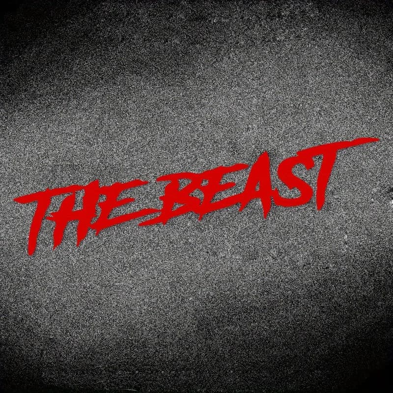 1pc Creative English THE BEAST Sticker - Waterproof & Durable Motorcycle Helmet Decal, Suitable for Car Windshield, Front