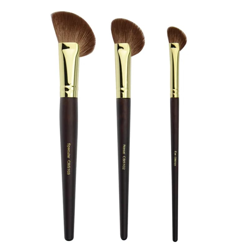1pc pennello per trucco in polvere per capelli di capra Half Fan pennelli per trucco Blush Contour Bronzer Highlight Blending strumenti cosmetici multifunzione