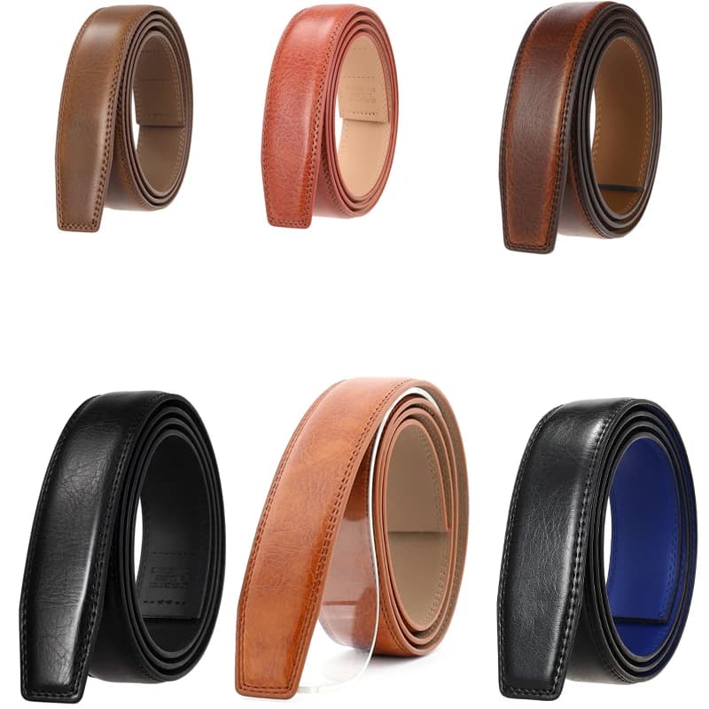 Cintura con fibbia automatica in pelle marrone da uomo d'affari, design di lusso, moda, abbigliamento casual, accessori Larghezza: 3,5 cm