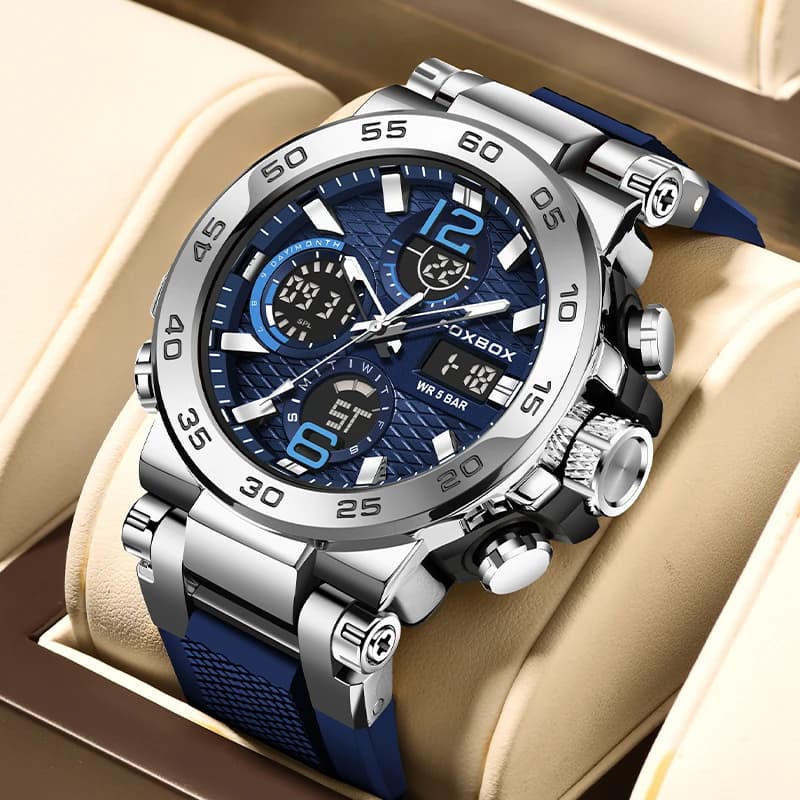 LIGE Men's Wrist Watch with Luxury LED Display Fashionable Luminous Men's Sports Watch Quartz Watch With Waterproof Montres Hommes Calendar