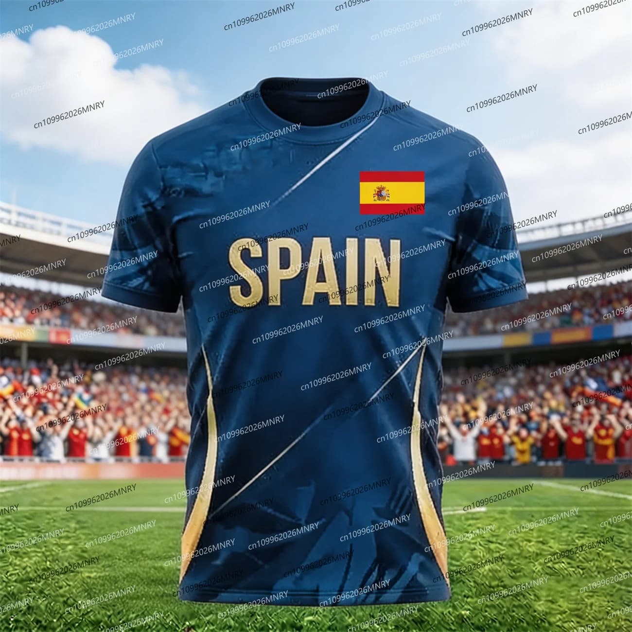 2026 Spain Flag Emblem tshirt Fan Jersey Men T Shirt Spain Soccer Jersey T-shirts For Men Spain Jersey Fashion Men's clothing