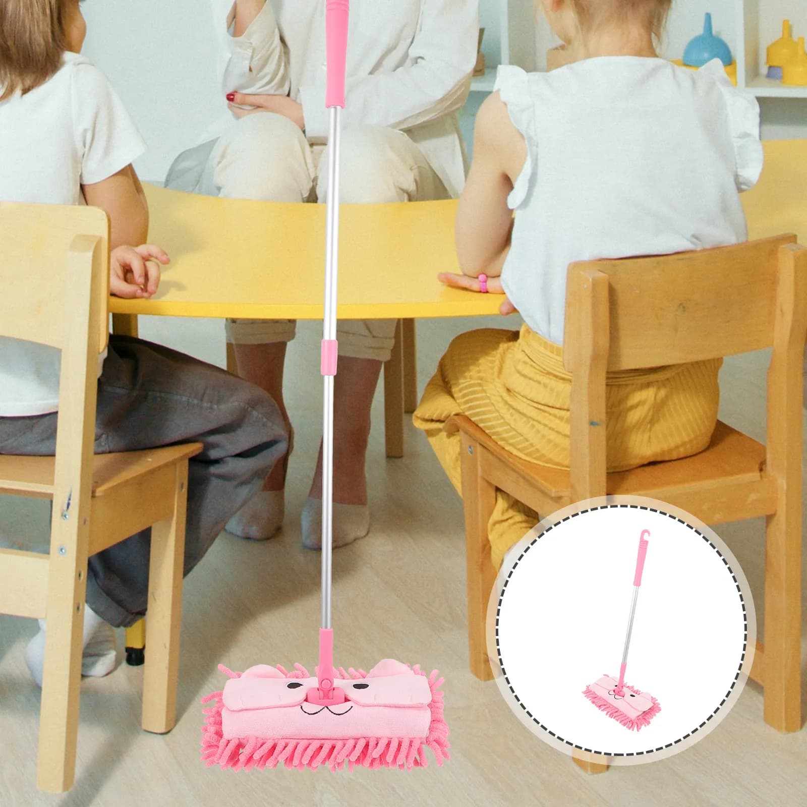 Mini Mop Giocattolo Educativo per la Pulizia, Strumento Interattivo per Bambini e Neonati, Gioco di Ruolo per la Pulizia della Casa