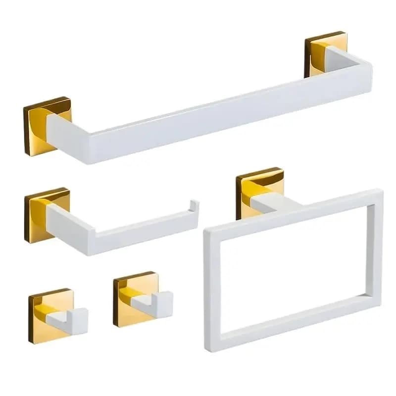Set di Accessori per Bagno in Acciaio Inox 304, Porta Asciugamani a Parete, Anello Porta Asciugamani, Porta Carta Igienica, Ganci, 4 Pezzi, Personalizzabile