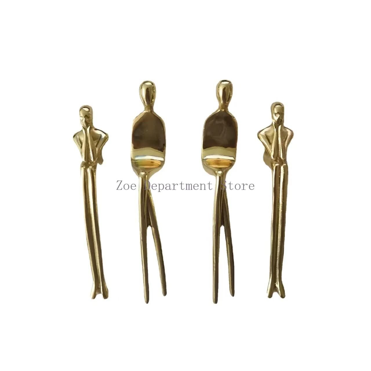 Maniglie per Mobili in Ottone Massiccio Stile Ballerina, Design Moderno e Semplice, Finitura Oro Lucido per Armadi e Cassetti