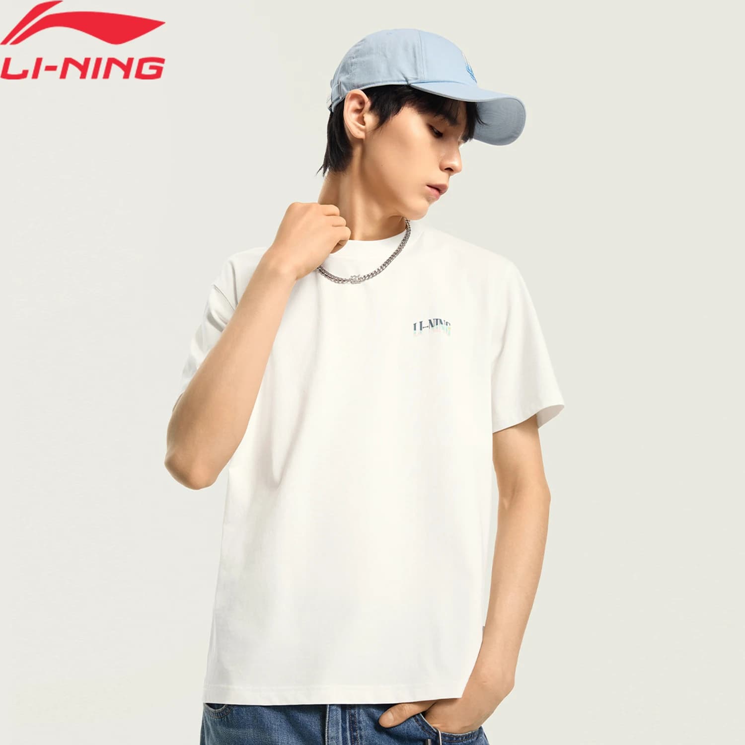 T-shirt stile sportivo da uomo Li-Ning LN COOL Comoda maglietta casual a maniche corte LiNing AHSW275