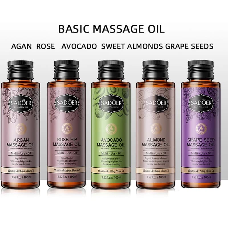 100ML olio di mandorle corpo Argan oliva massaggio essenziale siero capelli puri per unghie idratante secco nutrire bellezza salute Avocado Heheba