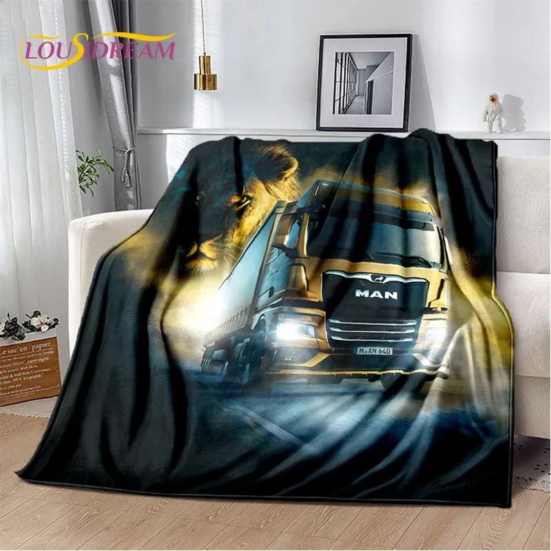 Coperte di flanella morbida con stampa 3D per camion uomo HD, coperta comoda coperta per letti da picnic, divani, regali per la camera da letto di casa