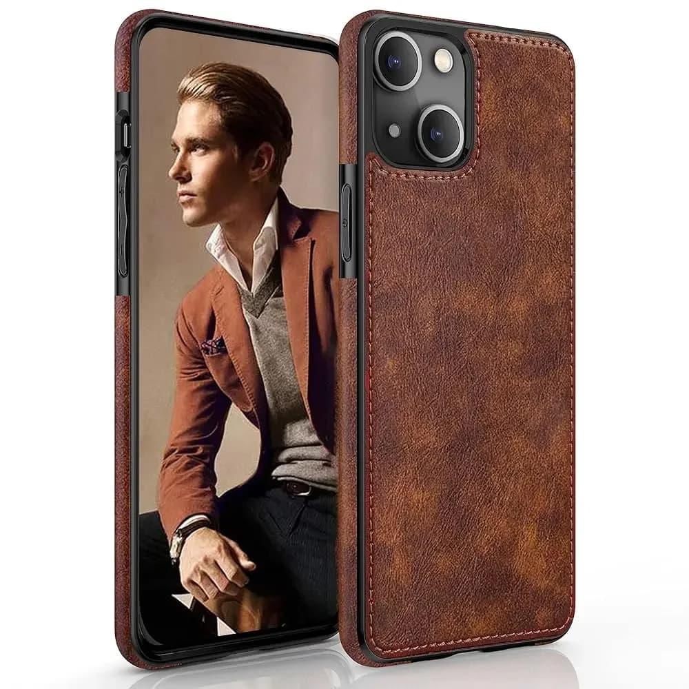 Custodia per iPhone 13 Pro, in pelle sottile di lusso, in PU, antiscivolo, robusta, antiurto, protezione completa del corpo