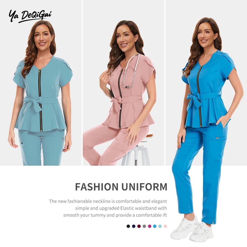 Set di scrub medico Uniforme per personale ospedaliero Medico Infermiere Uniformi chirurgiche Donna Toelettatura di animali Sanitario Set di articoli per scrub infermieristico